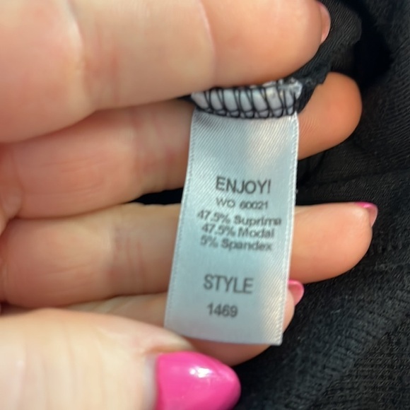 Michael Stars Original Tee Long Sleeves Black Raw Edges One size - Picture 8 of 9